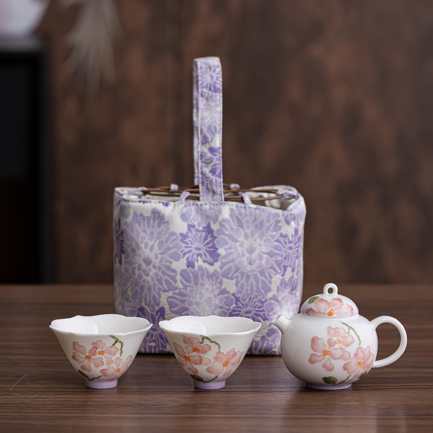 便携式旅行茶具套装紫韵碟兰一壶两杯精致户外泡茶壶茶杯功夫茶具,餐饮具,旅行茶具,淘宝优惠券,粉丝福利购,淘宝优惠卷
