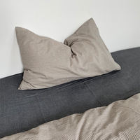Japanese-style washed cotton pillowcase, Muji same style, 48*74cm simple striped pillowcase, single pillowcase, 1 pair, 2 thumbnail 2
