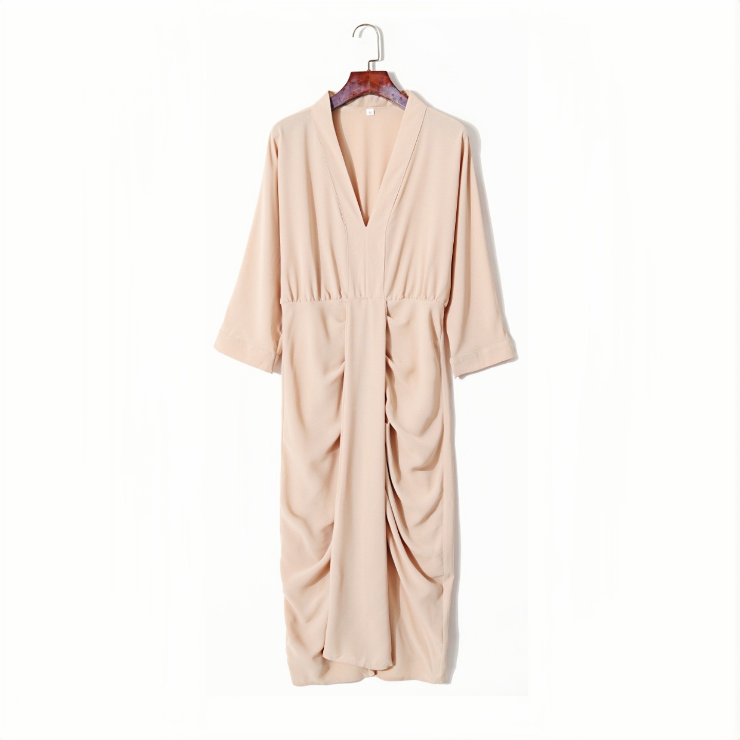 春夏季V领连衣裙女法式优雅气质