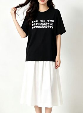 夏季植绒短袖T恤女宽松百搭显瘦