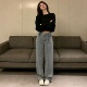 复古宽松显瘦直筒牛仔长裤 2026四季 女 高腰阔腿牛仔裤 通用新款