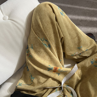 薄款 凉凉裤 长裤 棉绸睡裤 夏薄 可外穿妈妈款 女夏季 家居裤 新款 新中式