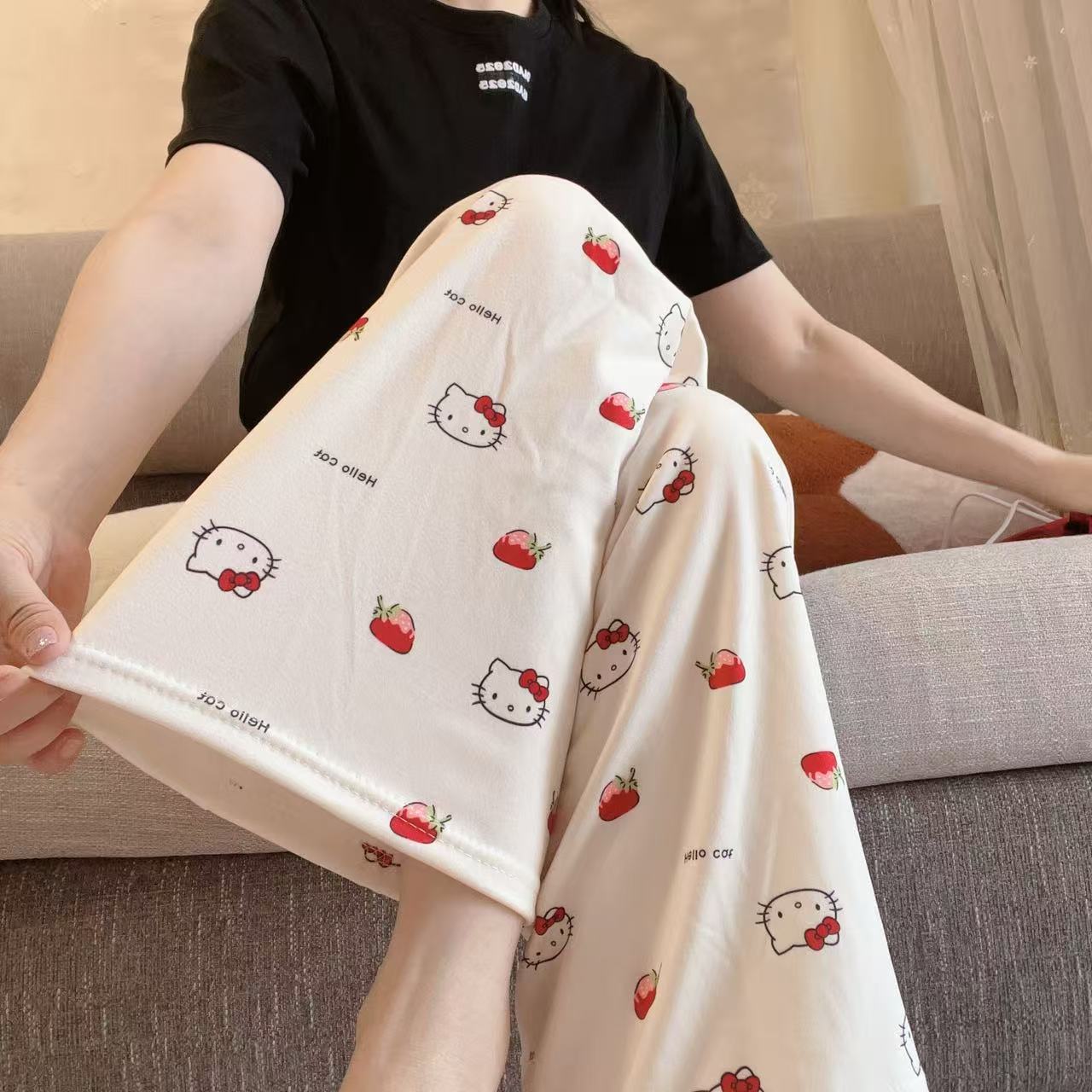 秋冬加厚双面磨毛德绒睡裤家居裤