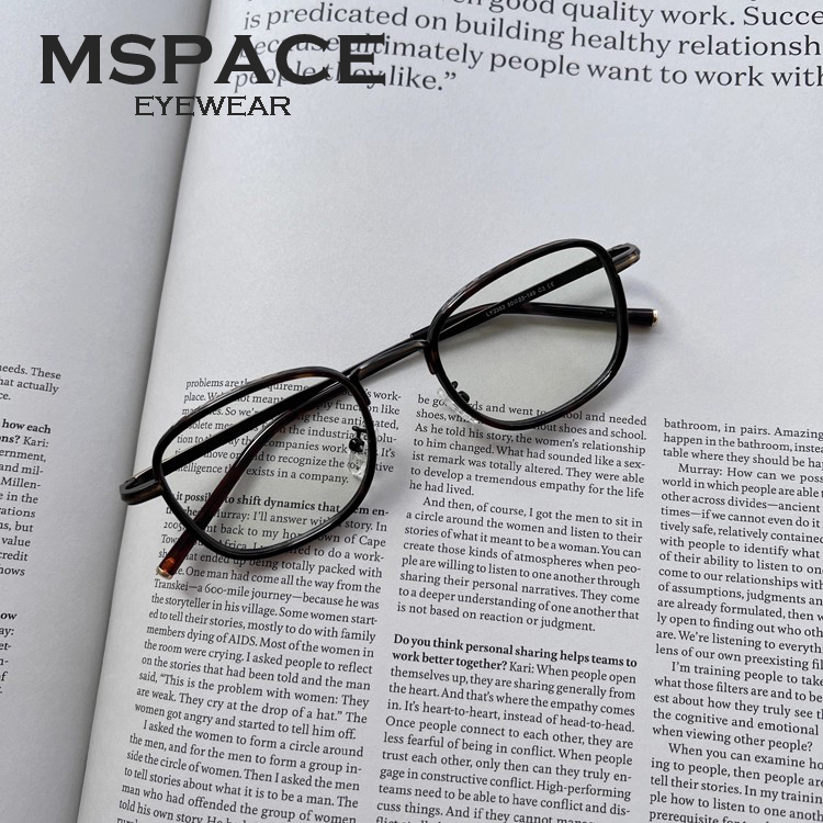 mspace男女方框平光镜架金属雕花