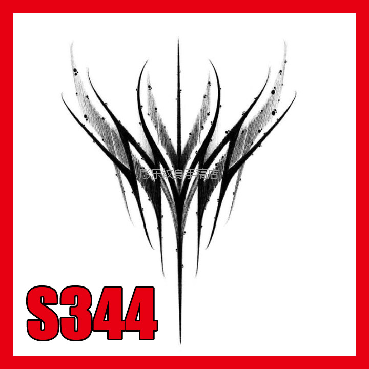 欧美暗黑darkletter花体字纹身花臂满背黑灰图案电子版素材