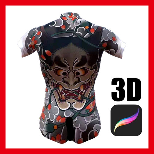 男女性人体模型合集procreate可用纹身刺青ipad绘图3D人物模型obj