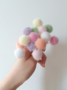 ｛7色毛球｝汉服发饰中国风古风唐风发簪子发钗旗袍古装 头饰发夹