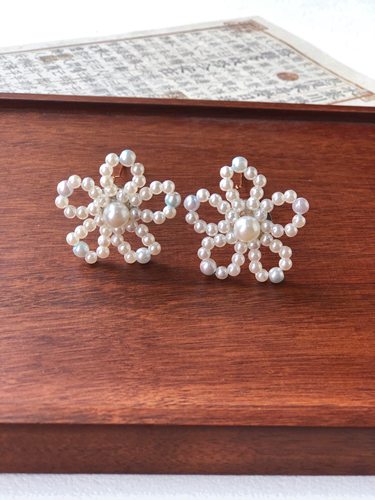 ｛珍珠小花发钗｝汉服发饰古装中国风发饰古风头饰唐风宋制发夹