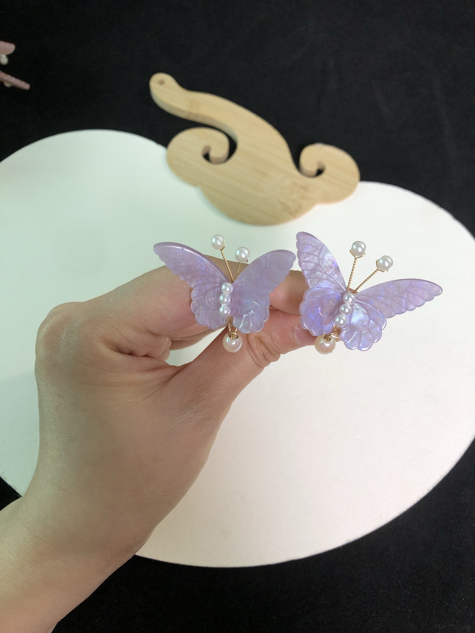 ｛闻香蝴蝶｝满29包邮唐风中国风舞蹈汉服发钗古风发簪步摇发饰