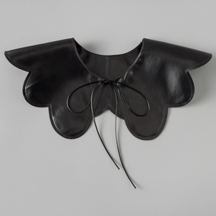 pu皮质假领子女外搭小披肩装饰领秋冬百搭假衣领减龄娃娃领韩版