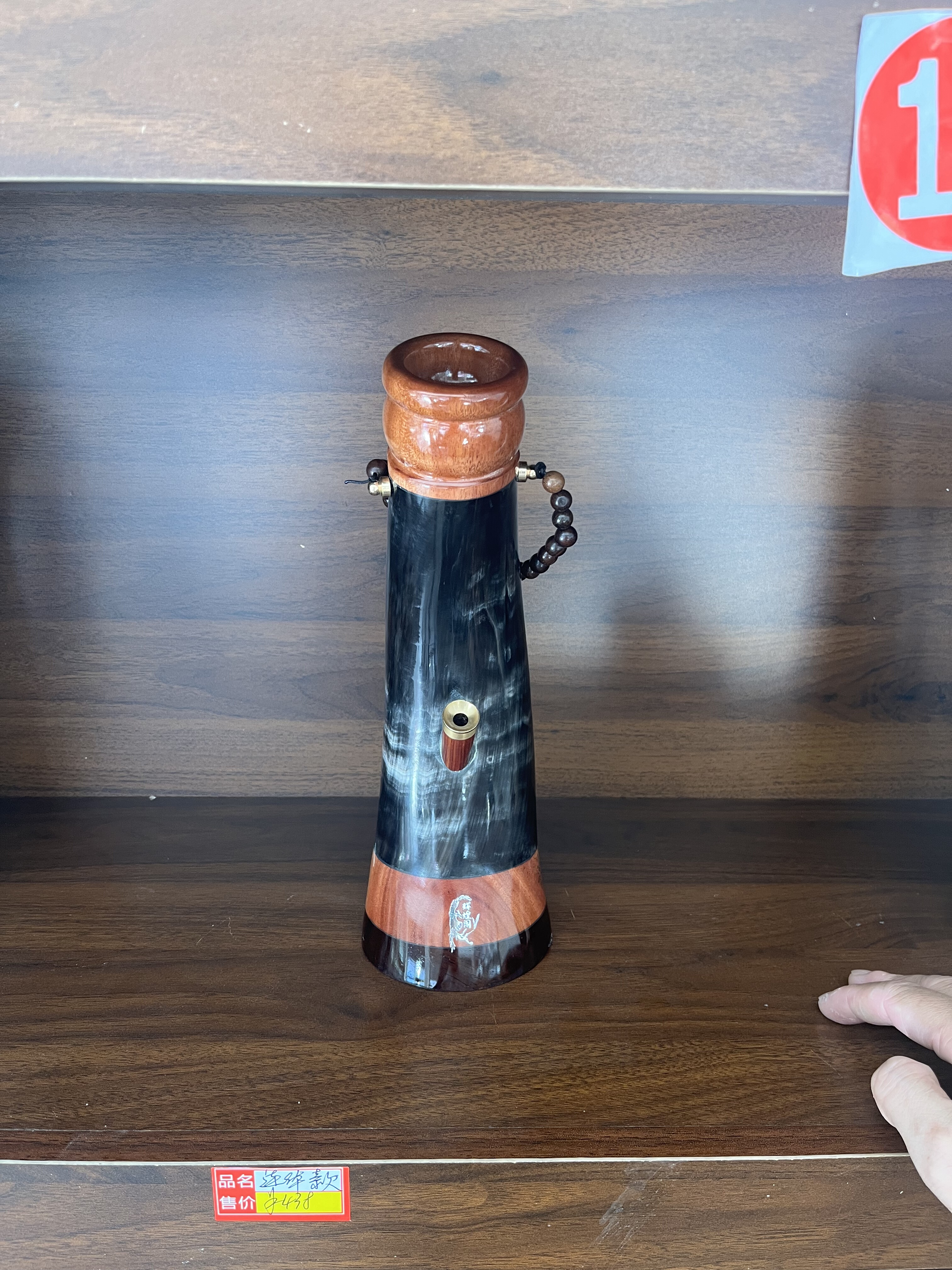 高档天然牛角制作水烟筒老式水烟壶过滤便携高档烟具烟斗