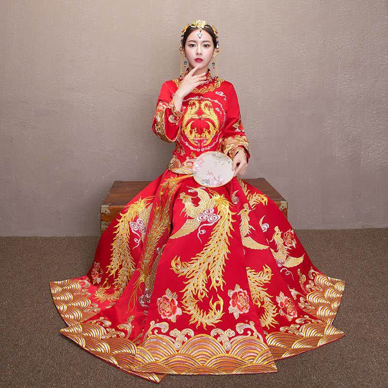 长袖新娘敬酒服孕妇大码婚纱秀禾结婚秀禾套古装春夏中式礼服唐装|msdalam kategori Butik wanita / wanita, perkahwinan/Cheongsam/pakaian, Cheongsam - dari Buy2taobao.com untuk memberikan perkhidmatan ejen Taobao profesional membeli