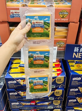 sam代购 RUMIANO进口橙色车达奶酪片原制芝士681g 京东冷藏发