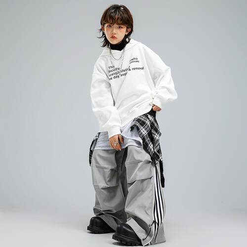 儿童街舞潮服男童嘻哈连帽卫衣套