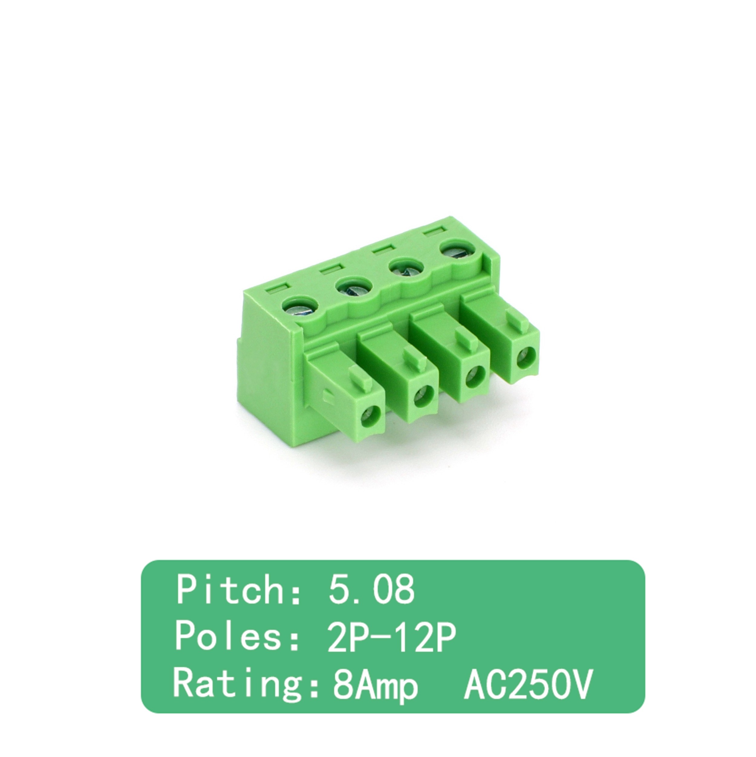 2EDG15KM5.08mm插拔式PCB接线端子排直针V弯针R插头3Pin4Pin12Pin