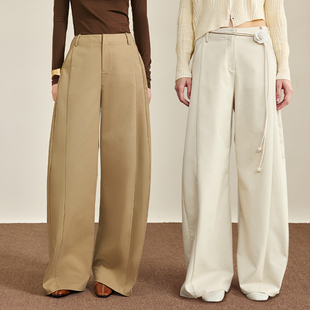 柒柒 弯刀裤 AEL原创天丝宽松阔腿裤 新款 休闲拖地裤 女2025秋季