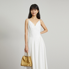 AEL高级感吊带连衣裙女显瘦法式白色长裙子