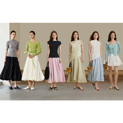 花苞裙法式气质流光缎面裙子