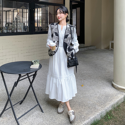 2025秋季新品v领法式长袖连衣裙