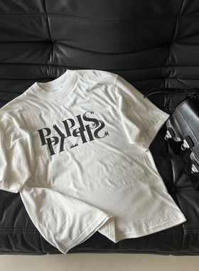 小众设计 24夏季 法式极简百搭基础时尚 字母印花柔软显瘦短袖T恤