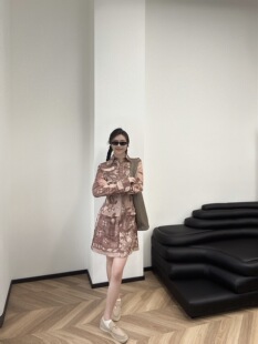 复古气质时尚 经典 花卉印花修身 显瘦衬衫 连衣裙 小众设计 式 24夏