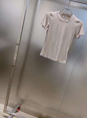 小众设计 23夏季 经典百搭简约基础 弹力修身显紧身圆领短袖T恤女