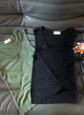 小众设计 24夏季 简约百搭基础时尚 轻薄透气宽松U领无袖针织背心