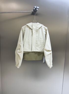 小众设计 24春夏 经典百搭时髦 撞色防晒短款连帽冲锋衣夹克外套