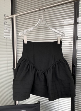 小众设计 25年新款 甜美基础系 衍缝显瘦A字裙摆高腰蓬蓬花苞半裙