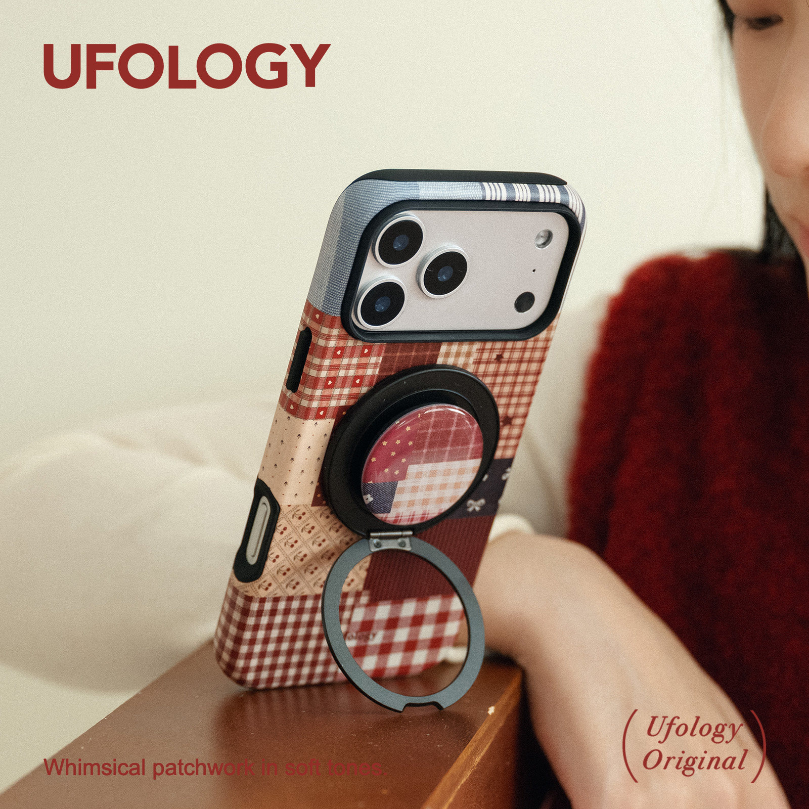 Ufology原创磁吸韩国进口菲林适用iPhone17promax手机壳16pro苹果15pro拼布14pro秋冬13拼布360支点支架12