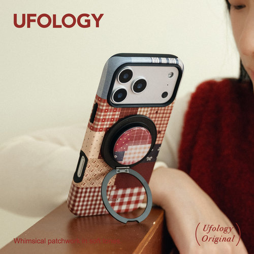 Ufology原创磁吸韩国进口菲林适用iPhone17promax手机壳16pro苹果15pro拼布14pro秋冬13拼布360支点支架12