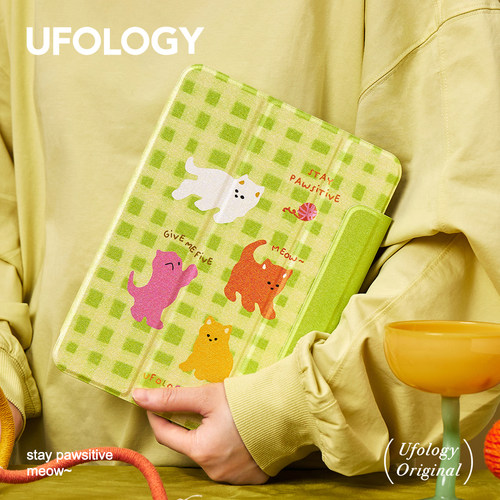 Ufology原创春天适用ipadair5保护壳pro11英寸套ipad9代10代mini6笔槽air4猫咪8代2020全包air4磁吸pro2022