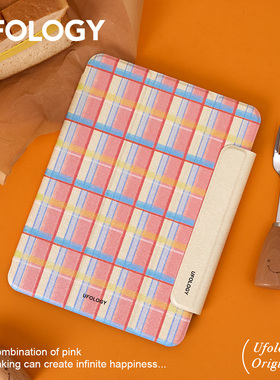 Ufology原创全包适用ipadpro2022保护套ipadair5平板壳ipad9粉格纹air4磁吸ipad10春夏mini6笔槽2021/2018