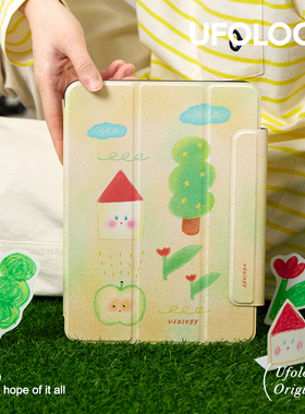 Ufology原创适用ipadpro2021保护壳2020平板mini6保护套air4磁吸air5春天pro11插画7代8代9代10代笔槽2022