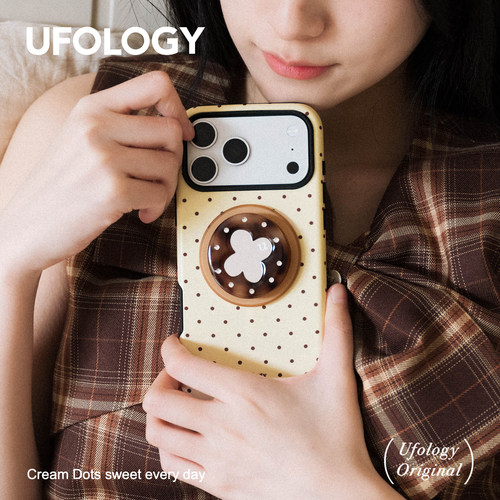 Ufology原创磁吸韩国进口菲林适用iPhone17promax手机壳16pro苹果15pro春14pro全包13新款二合一12黄色波点