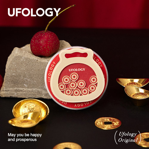 Ufology原创手机磁吸支架支持magsafe桌面便携苹果新年摇摇乐红色