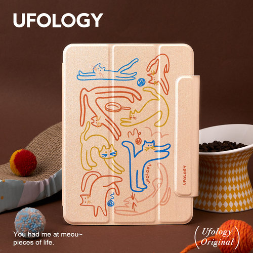 Ufology原创可爱猫咪磁吸ipad套