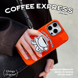 Ufology原创新款 适用iphone14promax手机壳咖啡插画菲林13苹果12