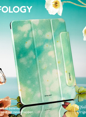 Ufology原创全包适用ipadair5保护套ipad9平板壳ipadpro2022梦幻air4磁吸ipad10绿色花朵mini6笔槽2021/2018