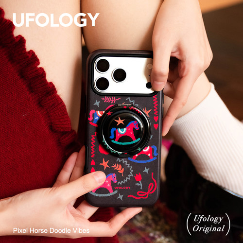 Ufology原创磁吸韩国进口菲林适用iPhone17promax手机壳16pro苹果15pro马年14pro全包13二合一12新年360支架