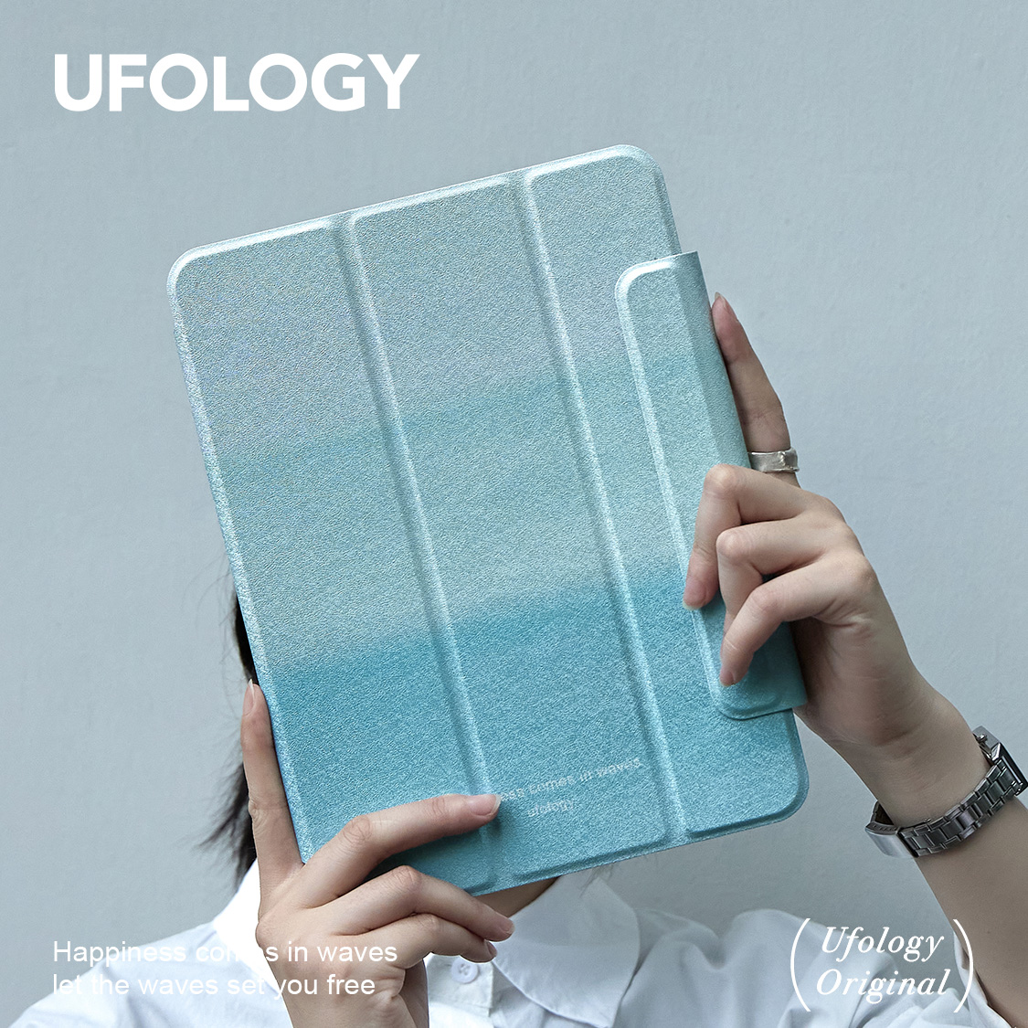 Ufology原创夏日大海蓝色适用ipadair5保护套air4保护壳ipadpro11英寸9代10代2022磁吸air6苹果mini6平板2024 3C数码配件 平板电脑保护套/壳 原图主图