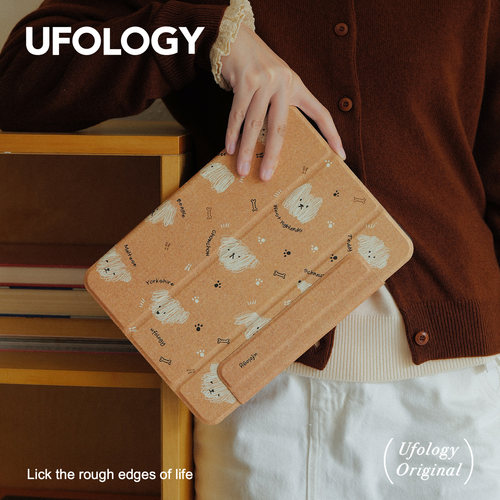Ufology原创适用ipadair7保护壳pro11寸平板mini6/7保护套air4/5/6磁吸全包笔槽13寸苹果8/9/10/11代线条小狗
