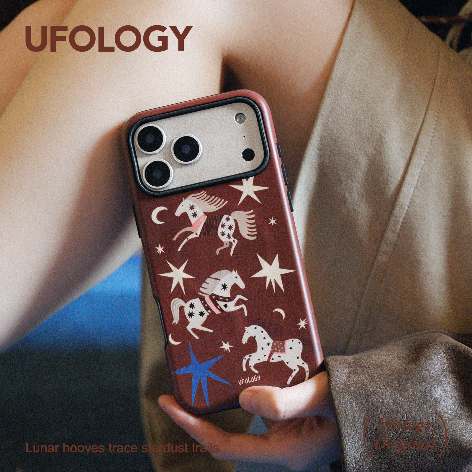 Ufology原创磁吸韩国进口菲林适用iPhone17promax手机壳16pro苹果15pro马年14pro全包13新年款12镜子支架