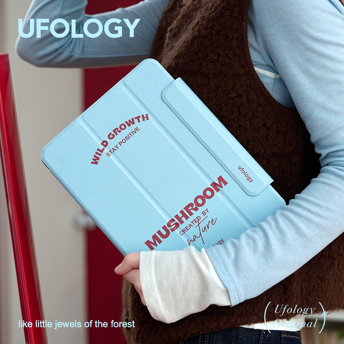Ufology原创适用ipadair6保护壳pro2024平板mini6保护套air4/5磁吸全包air3笔槽11寸13寸苹果7/8/9/10代蘑菇