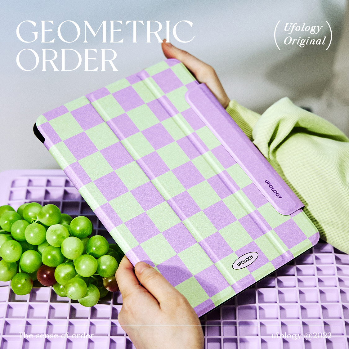 Ufology磁吸春日紫绿ipad保护套