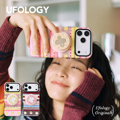 Ufology原创磁吸韩国进口菲林适用iPhone18pro手机壳17promax苹果16pro新款15pro秋冬14二合一13支架条纹