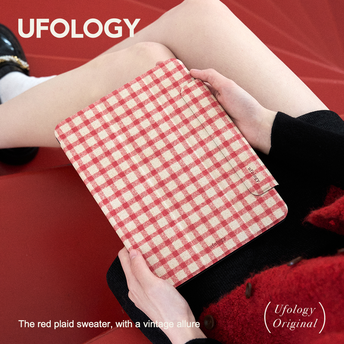 Ufology原创红色格纹适用ipadair6保护壳pro11寸平板mini6保护套air4/5磁吸全包air3笔槽13寸苹果7/8/9/10代