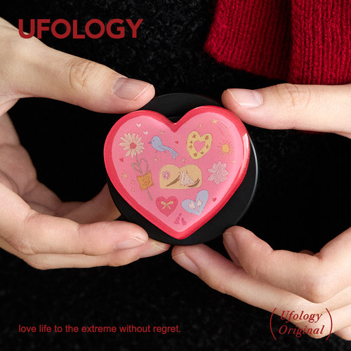 Ufology原创手机磁吸支架支持magsafe桌面便携苹果爱心红色创意