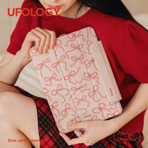 Ufology原创适用ipadair7保护壳pro11寸平板mini6/7保护套air4/5/6磁吸全包笔槽13寸苹果8/9/10/11代蝴蝶结