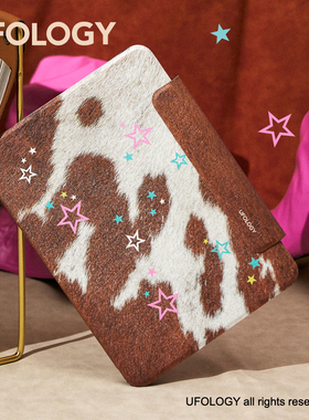 Ufology原创ipadair4/5平板保护套2021壳2020双面磁吸mini6奶牛纹ipadair6苹果pro2024全包11寸13寸